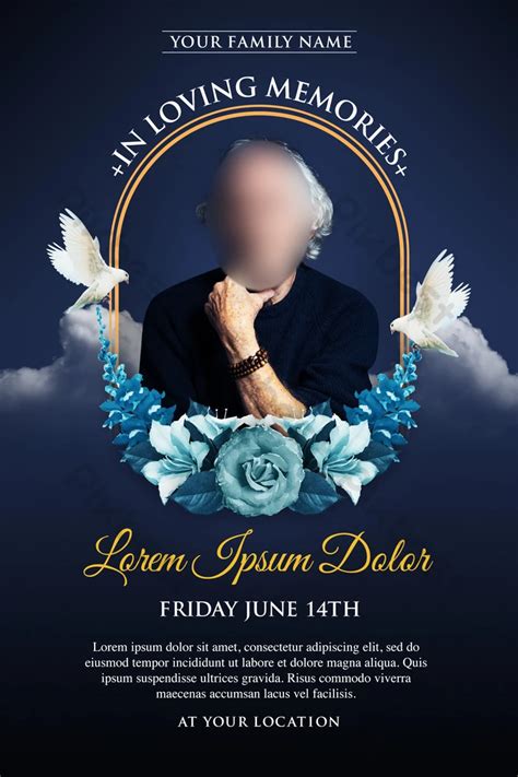 funeral poster template.